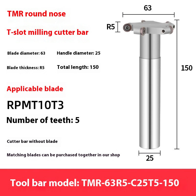 2066-CNC machining center TMR round nose T-slot milling cutter bar arc R2.5R3R4R5R6 slotted side and side cut shank Shandong Denso Pricision Tools Co.,Ltd.